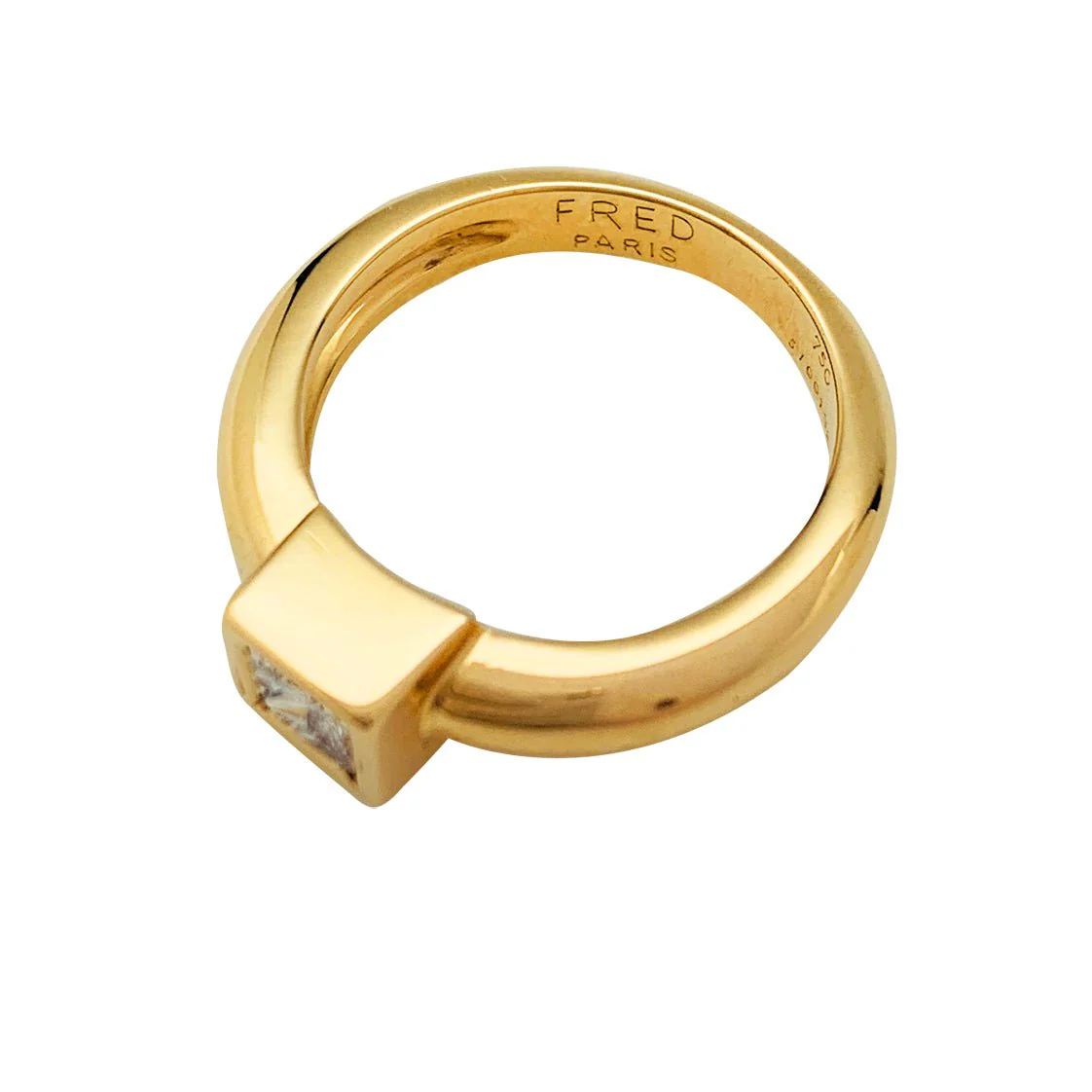 Solitaire FRED Paris diamant princesse, or jaune - Image 2