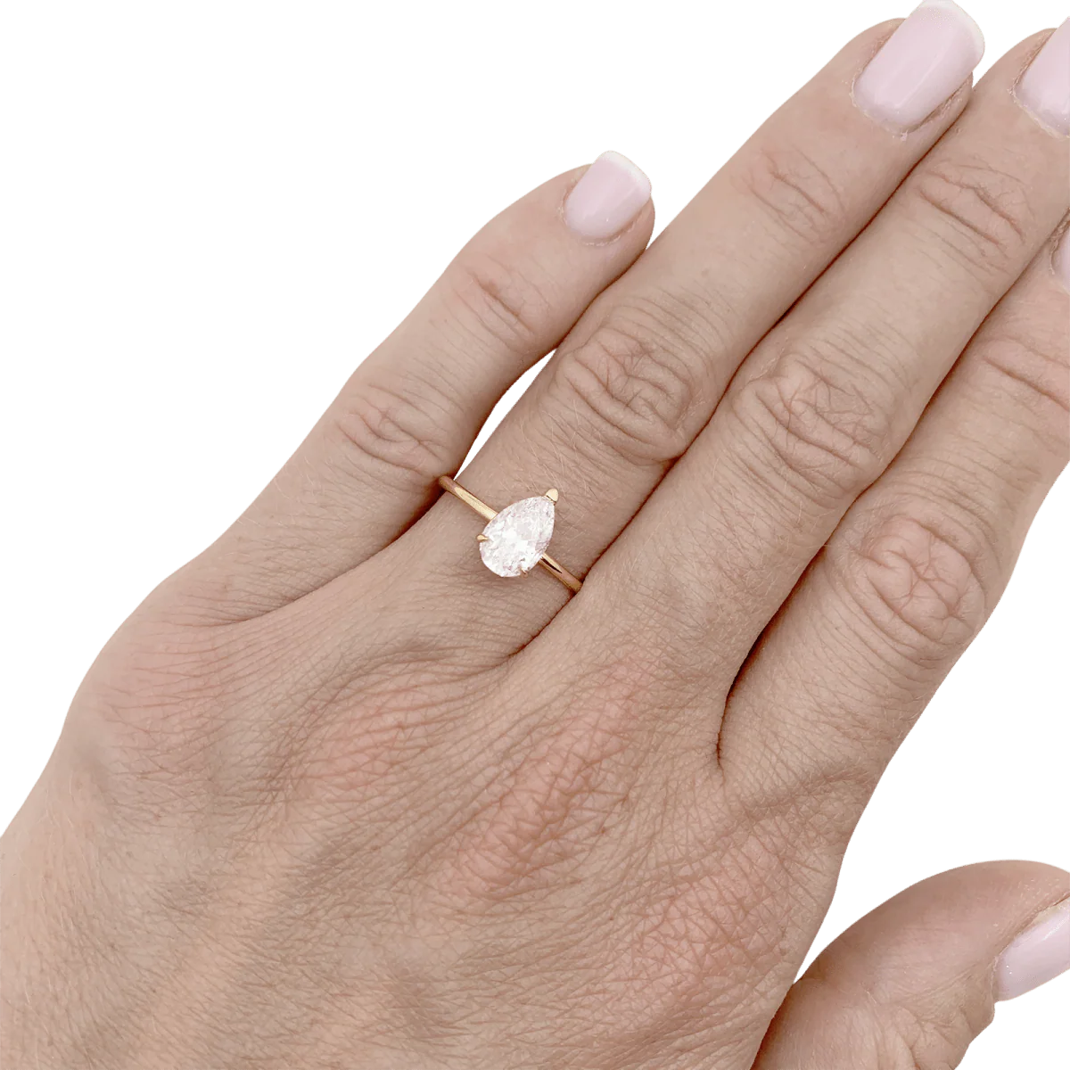 Bague Solitaire en or jaune et diamant - Image 2