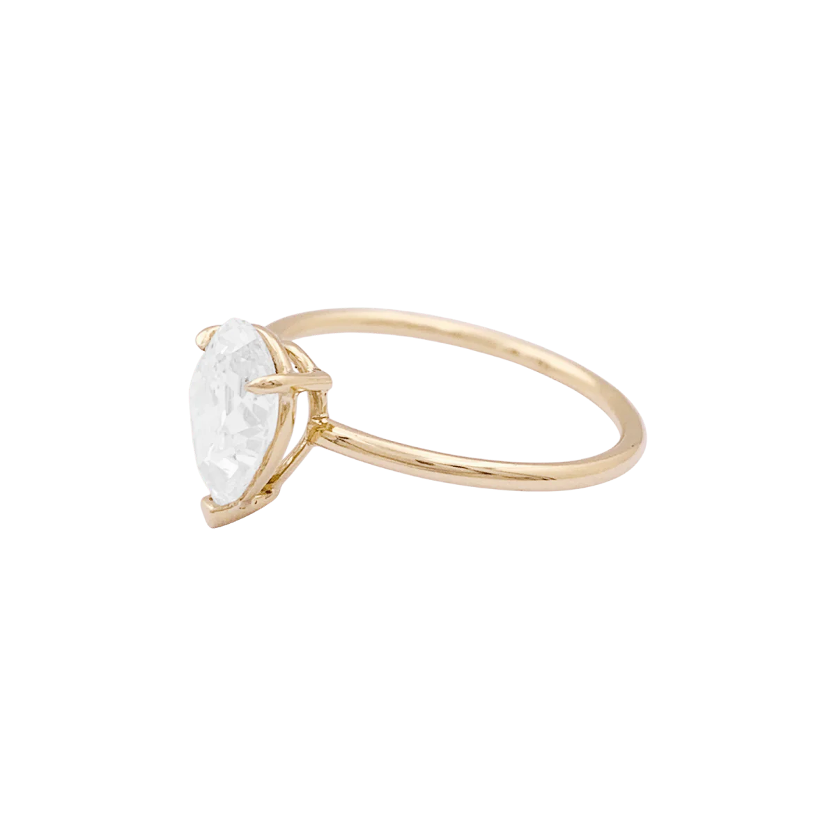 Bague Solitaire en or jaune et diamant - Image 3