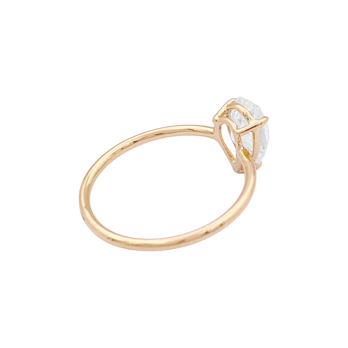 Bague Solitaire en or jaune et diamant - Image 4