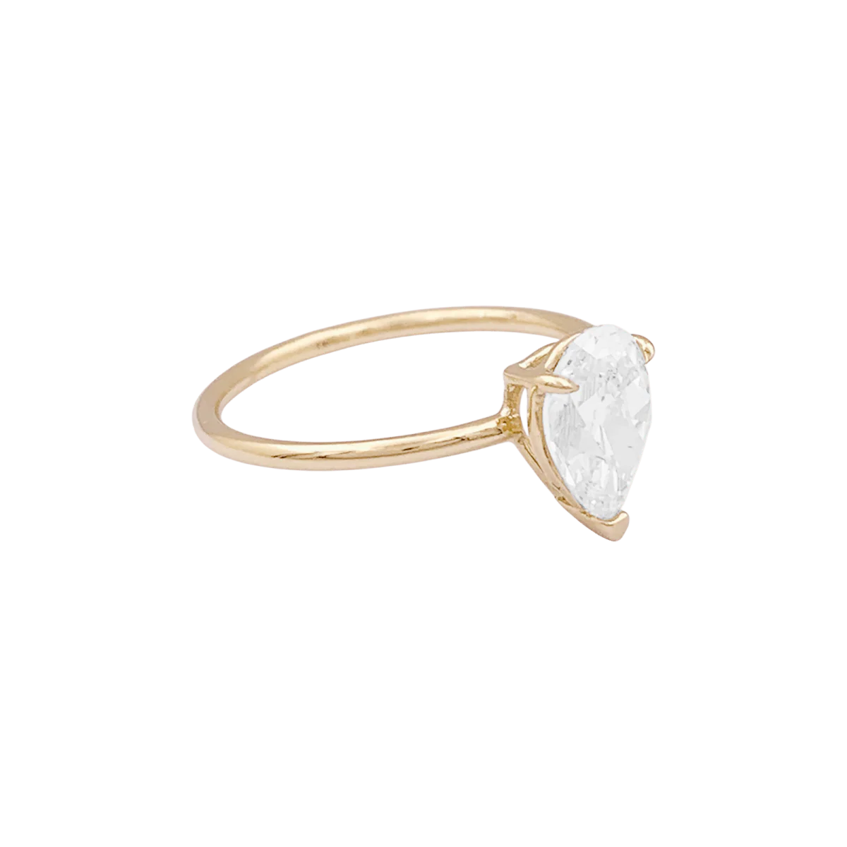 Bague Solitaire en or jaune et diamant - Image 5