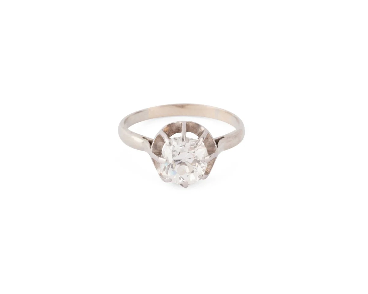 Solitaire en or blanc et diamant