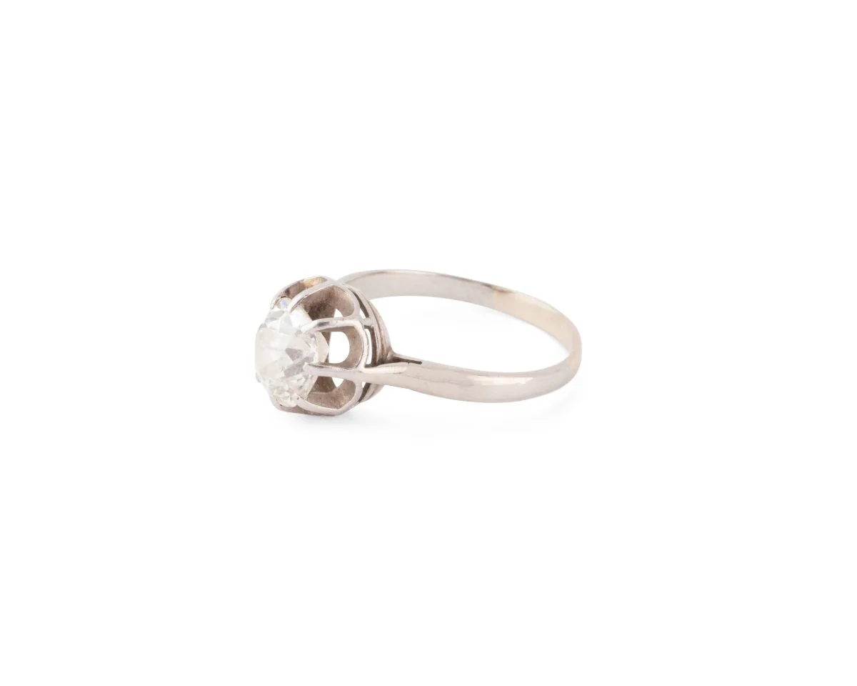 Solitaire en or blanc et diamant - Image 2