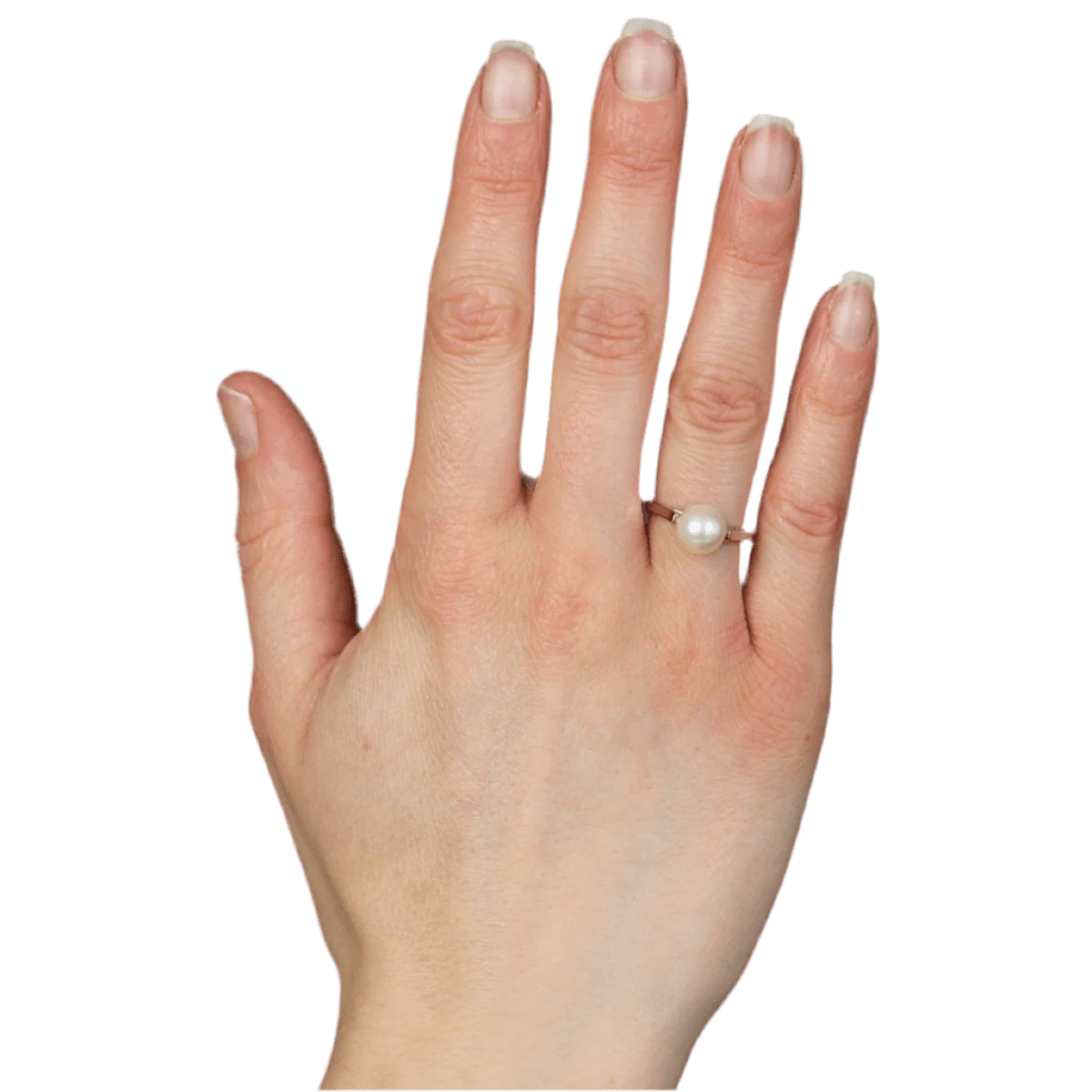 Bague Solitaire en or blanc et perle - Image 2