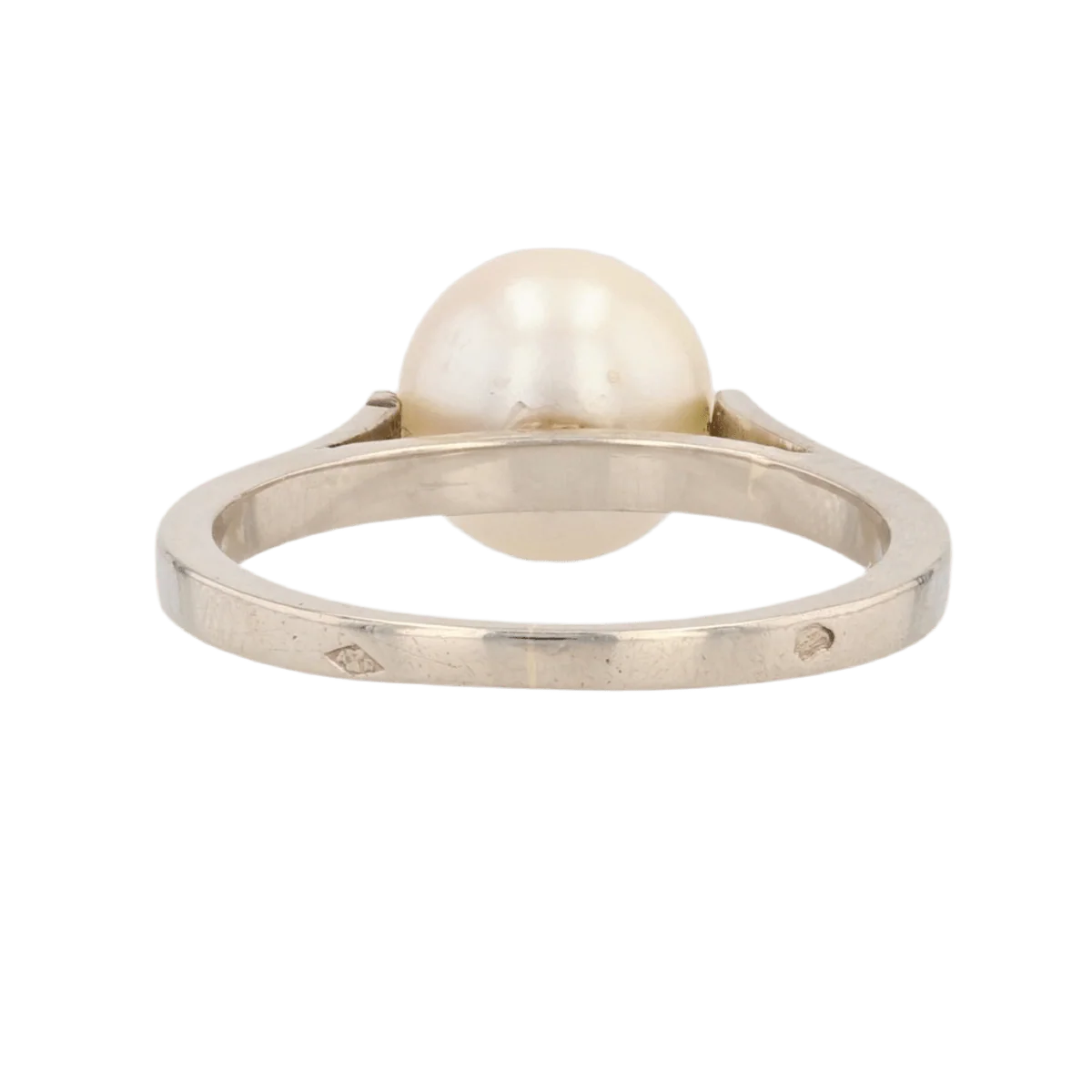 Bague Solitaire en or blanc et perle - Image 4