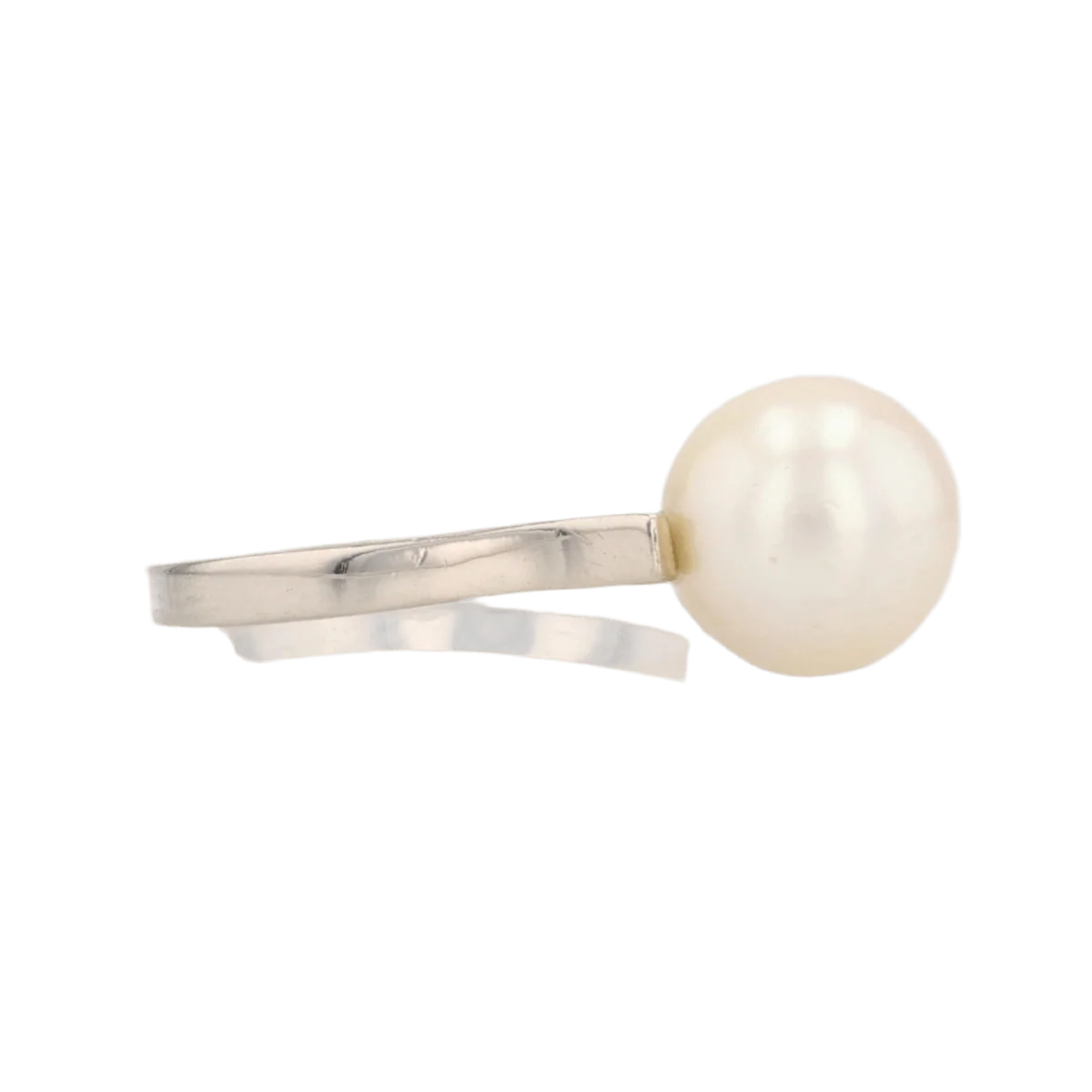 Bague Solitaire en or blanc et perle - Image 5