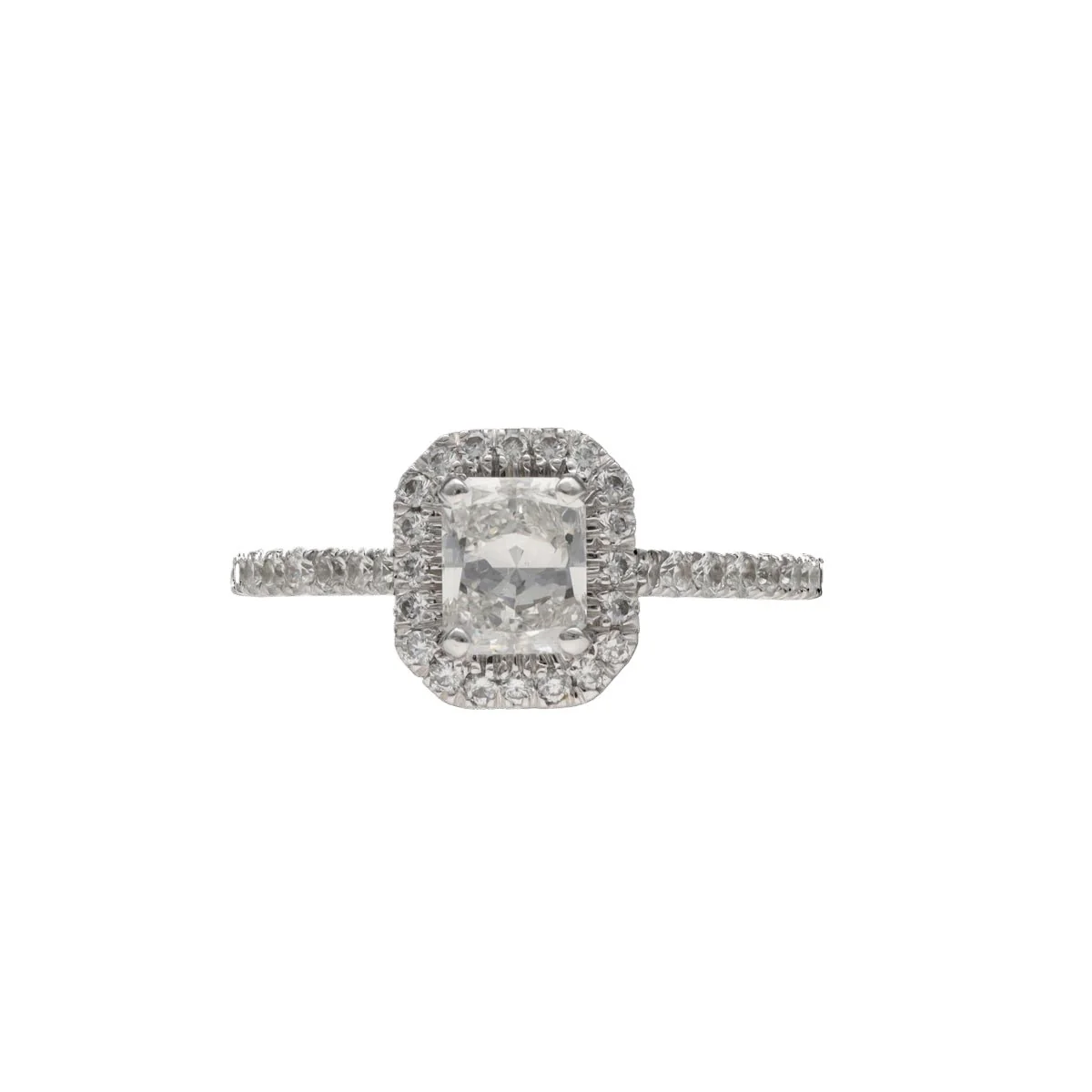 Bague Solitaire en or blanc et diamants