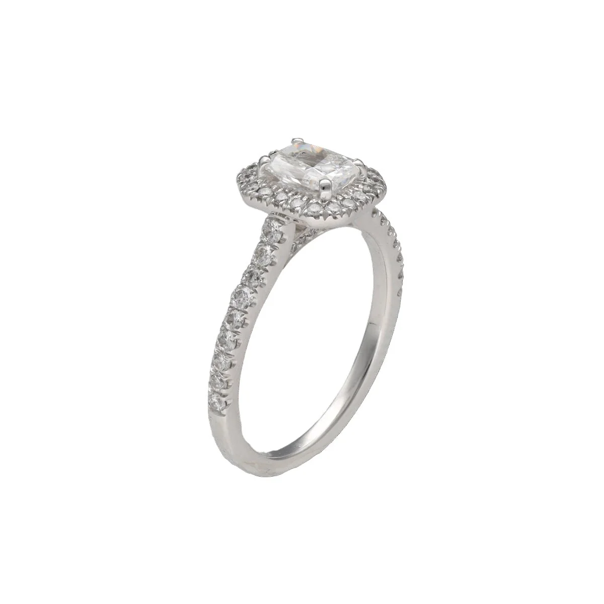 Bague Solitaire en or blanc et diamants - Image 2