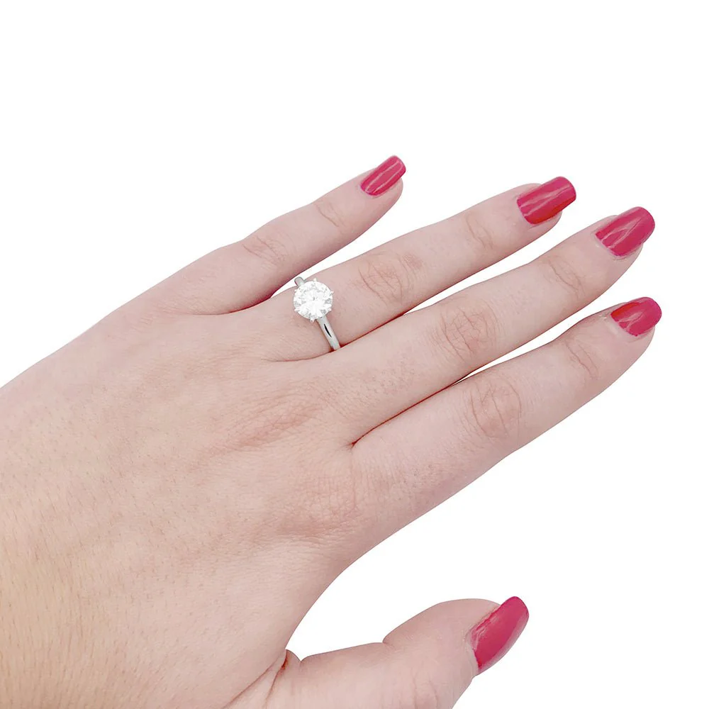 Bague Solitaire en platine et diamant - Image 2