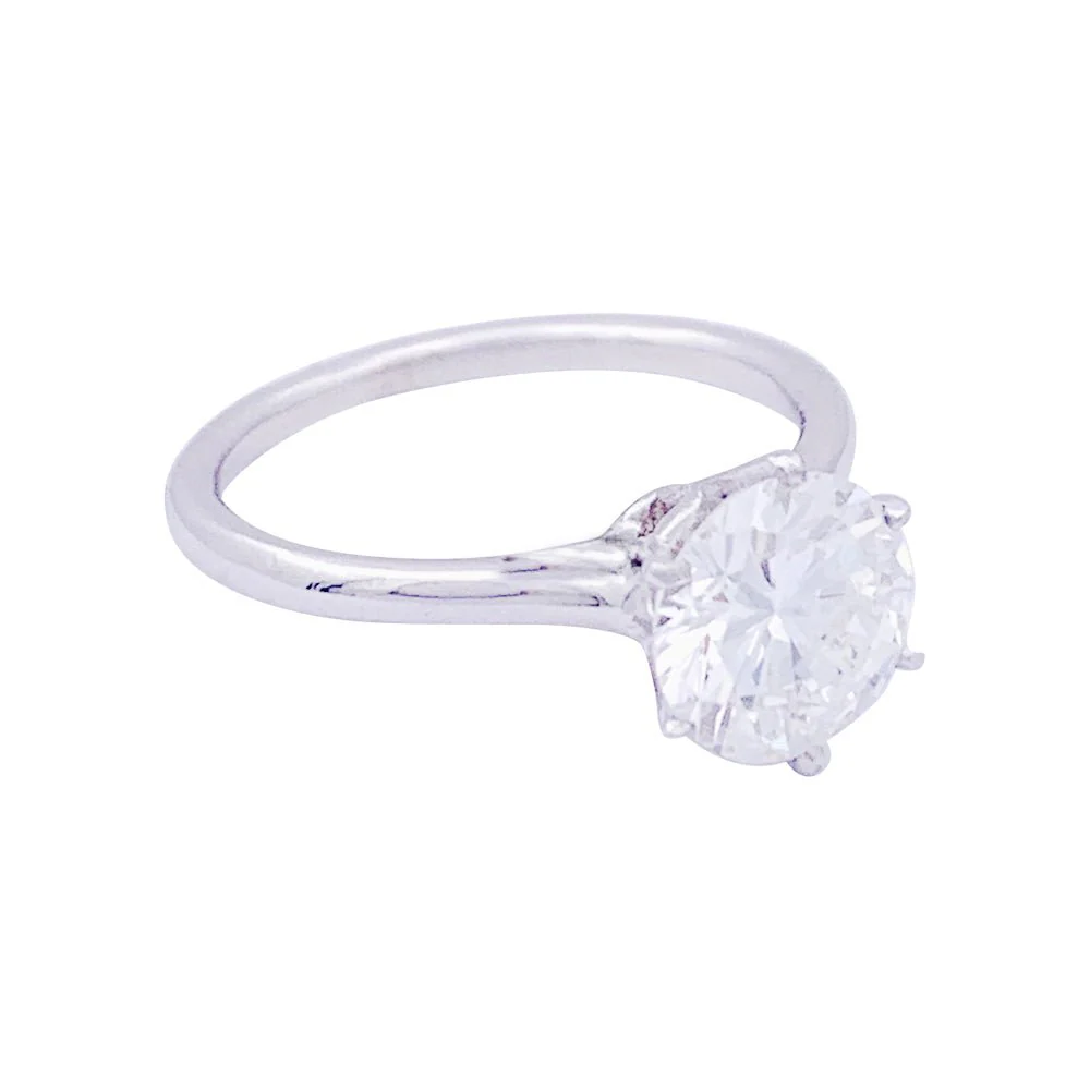 Bague Solitaire en platine et diamant - Image 5