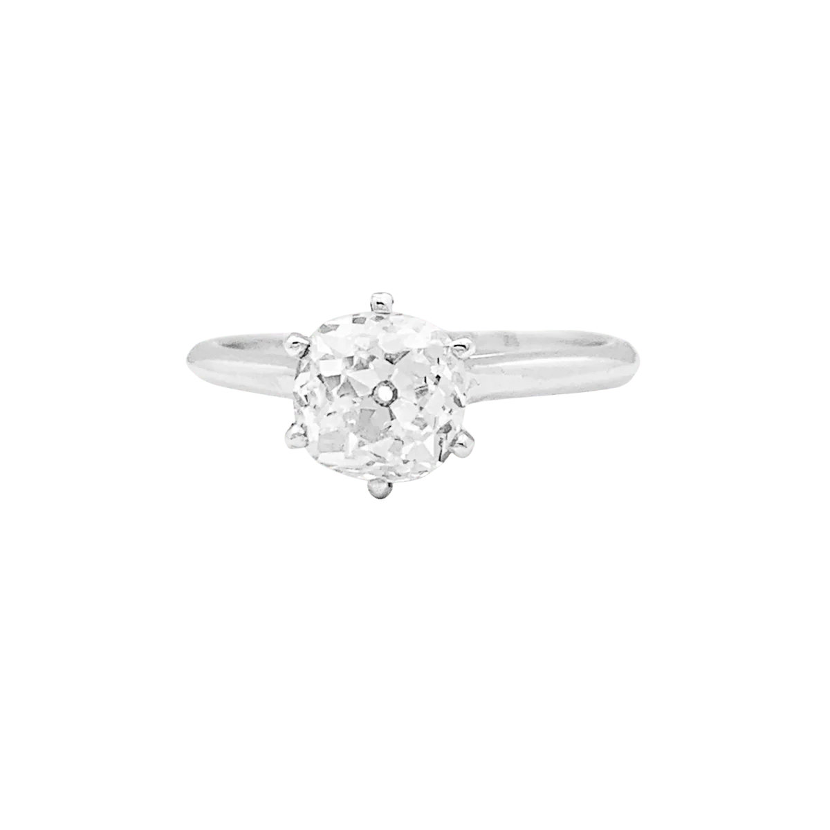 Bague Solitaire en or blanc, platine et diamant
