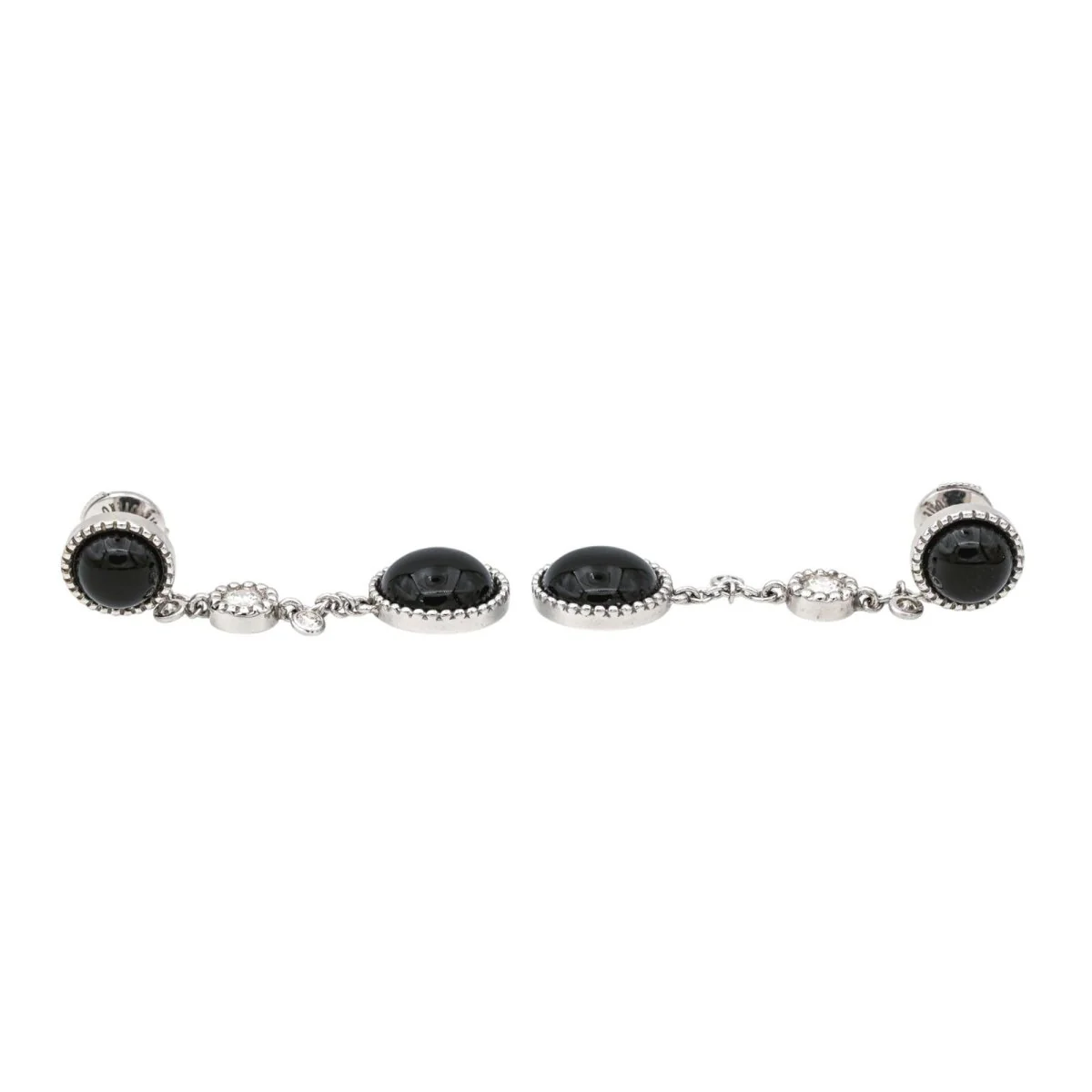 Boucles d'oreilles Pendantes SUSIE OTÉRO en or blanc, onyx et diamants - Image 4