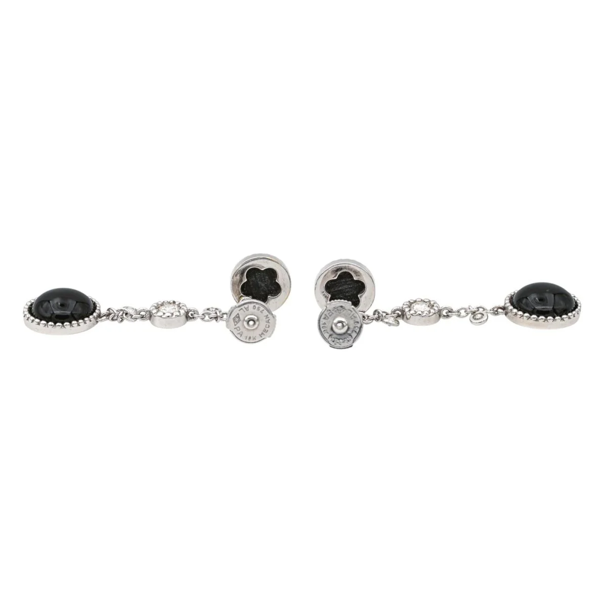 Boucles d'oreilles Pendantes SUSIE OTÉRO en or blanc, onyx et diamants - Image 5