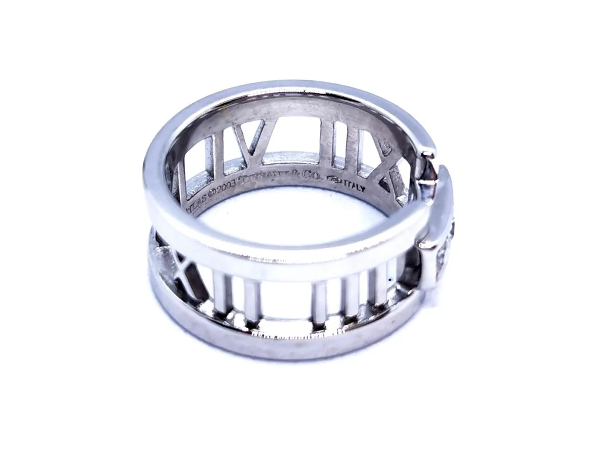 TIFFANY & CO. Bague Atlas Or blanc Diamant - Image 16