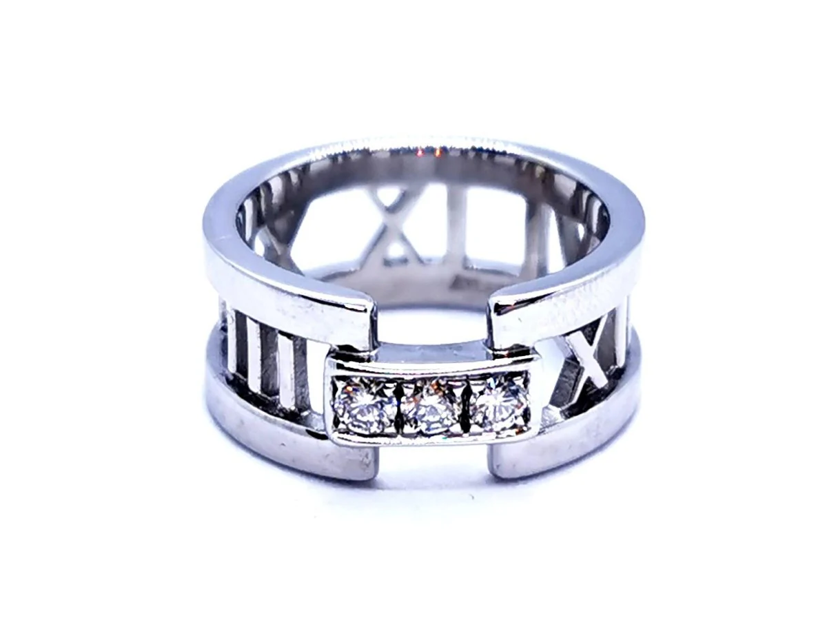 TIFFANY & CO. Bague Atlas Or blanc Diamant - Image 17