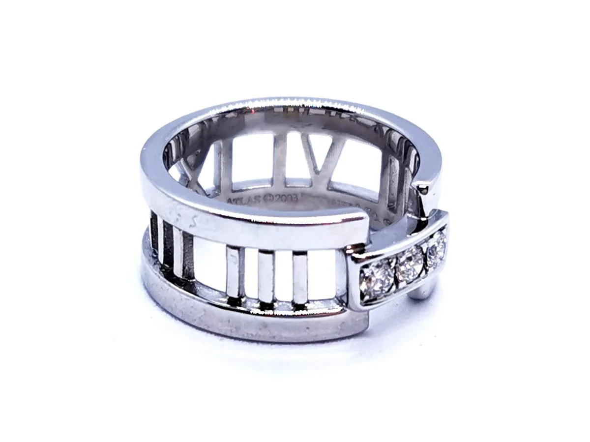 TIFFANY & CO. Bague Atlas Or blanc Diamant - Image 6