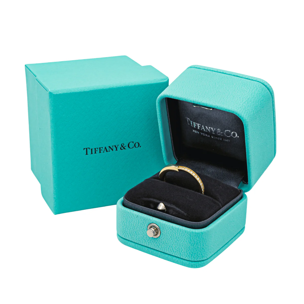 Bague Tiffany & Co Lock en or jaune et diamant - Image 3