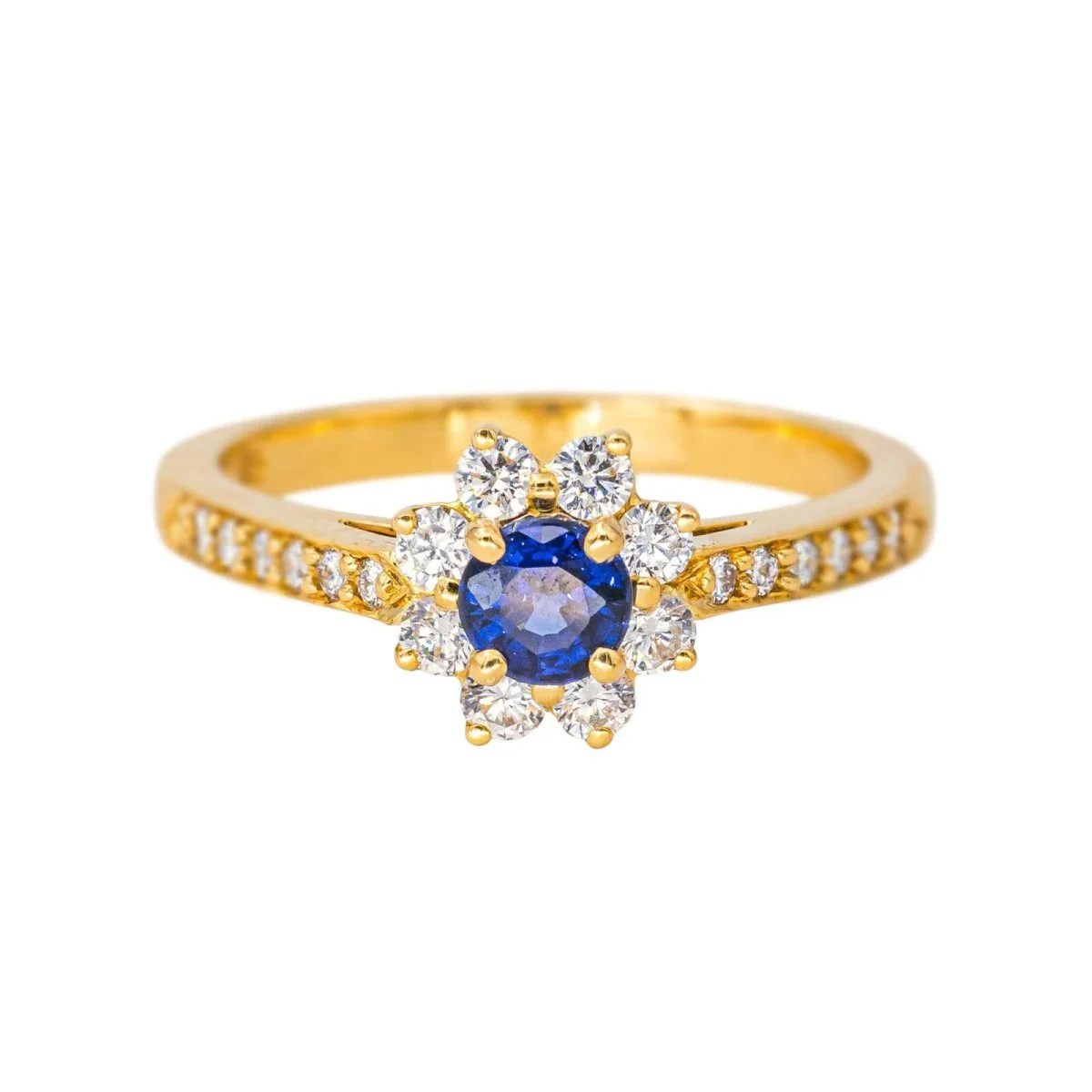 Bague Marguerite TIFFANY & CO. en or jaune, saphir et diamants