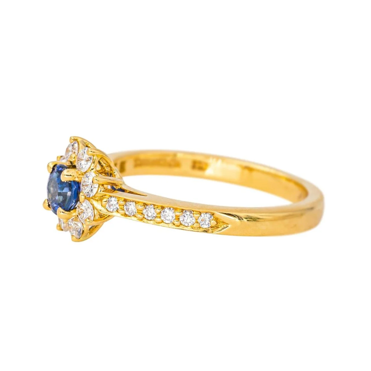 Bague Marguerite TIFFANY & CO. en or jaune, saphir et diamants - Image 4