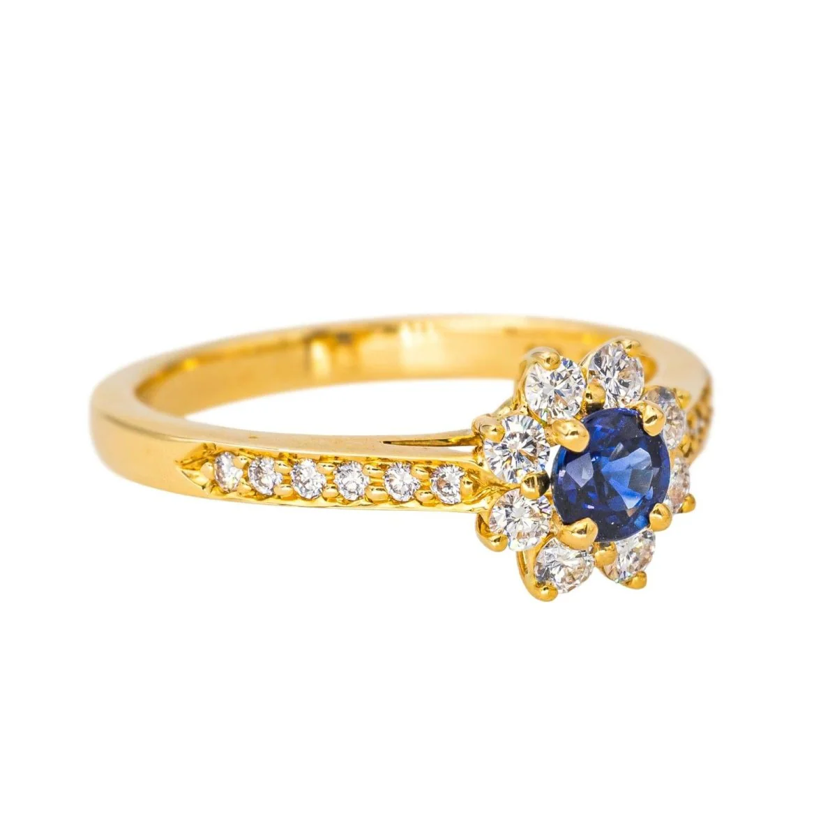 Bague Marguerite TIFFANY & CO. en or jaune, saphir et diamants - Image 5