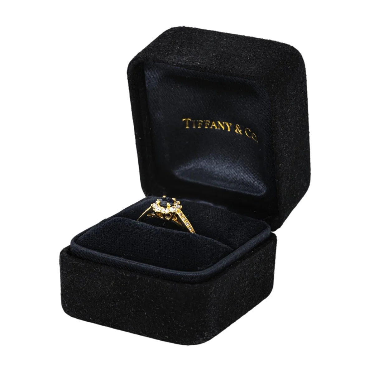 Bague Marguerite TIFFANY & CO. en or jaune, saphir et diamants - Image 9