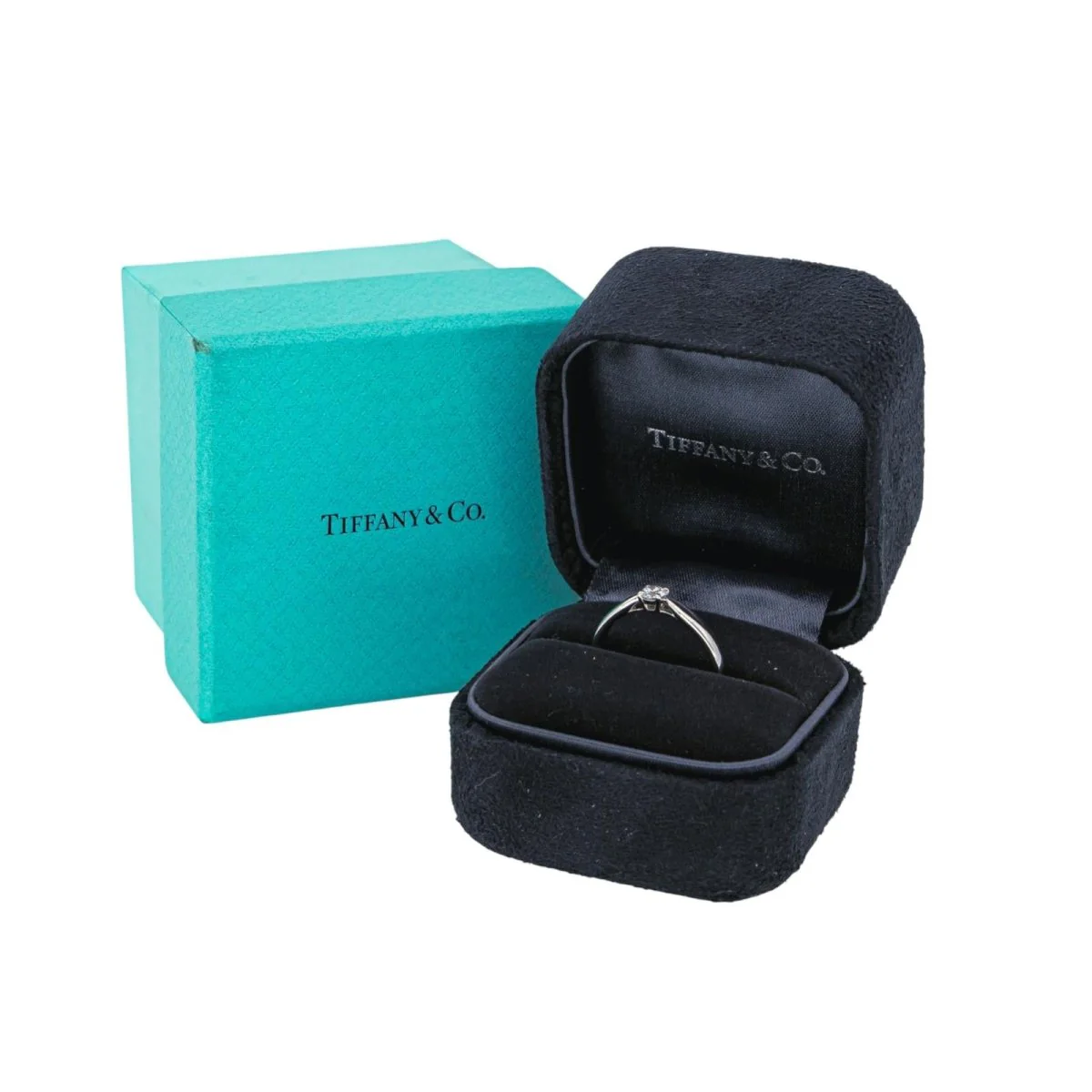 Bague Solitaire TIFFANY & CO "Harmony" en platine et diamant - Image 8