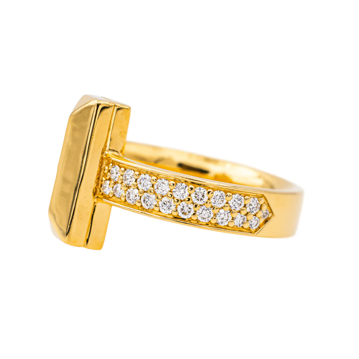 Bague Jonc TIFFANY & CO. "T" en or jaune et diamants - Image 4