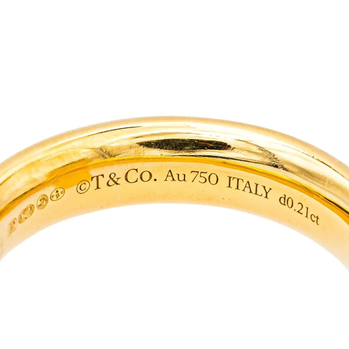 Bague Jonc TIFFANY & CO. "T" en or jaune et diamants - Image 5