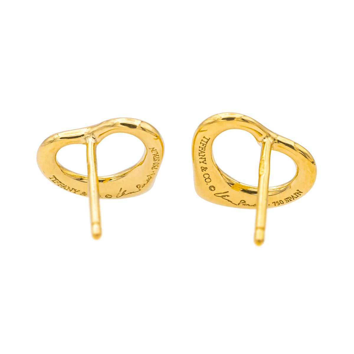 Boucles d'oreilles Puces TIFFANY & CO. "Open Heart" en or jaune - Image 4