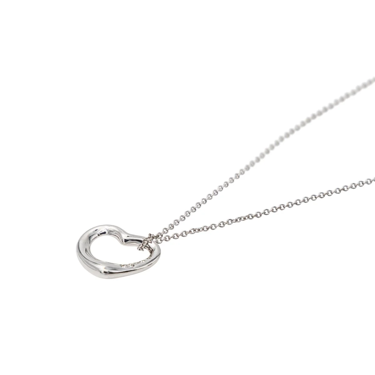 Collier Pendentif TIFFANY & CO. "Open Heart" en or blanc et diamants - Image 5