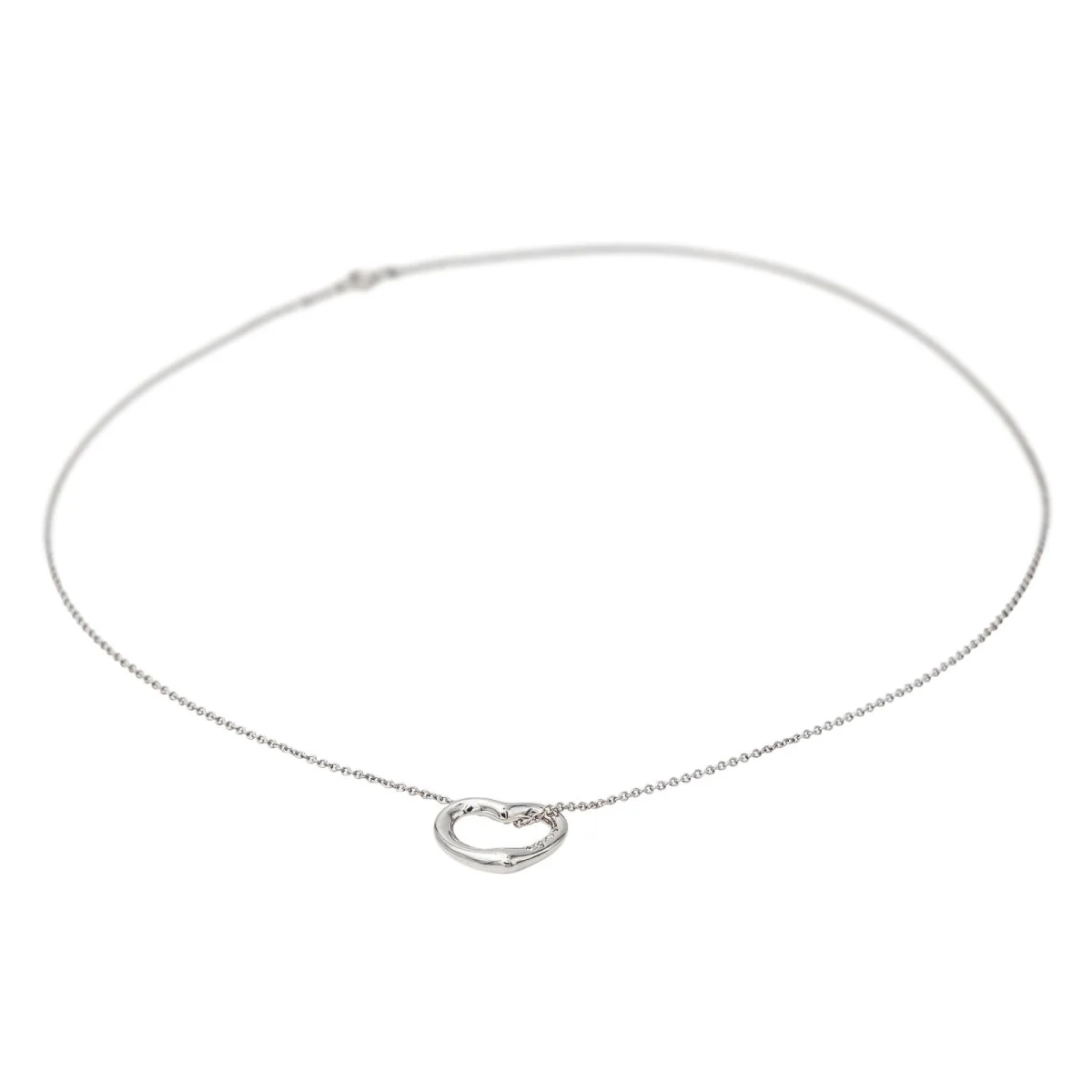 Collier Pendentif TIFFANY & CO. "Open Heart" en or blanc et diamants - Image 7