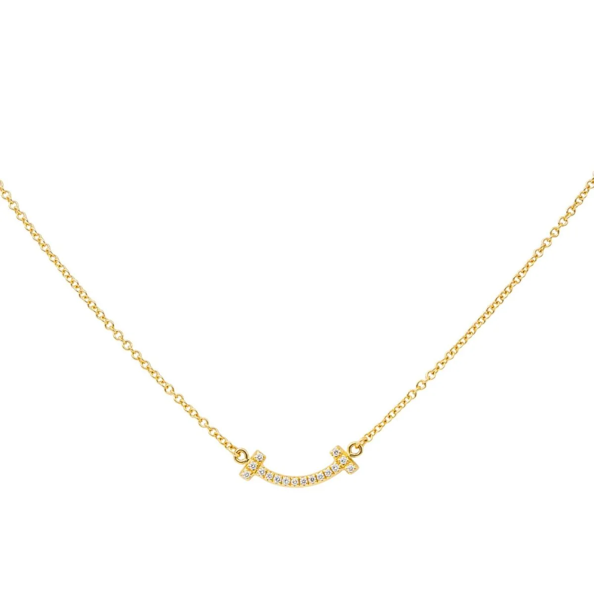 Collier TIFFANY & CO. "T Smile" en or jaune et diamants