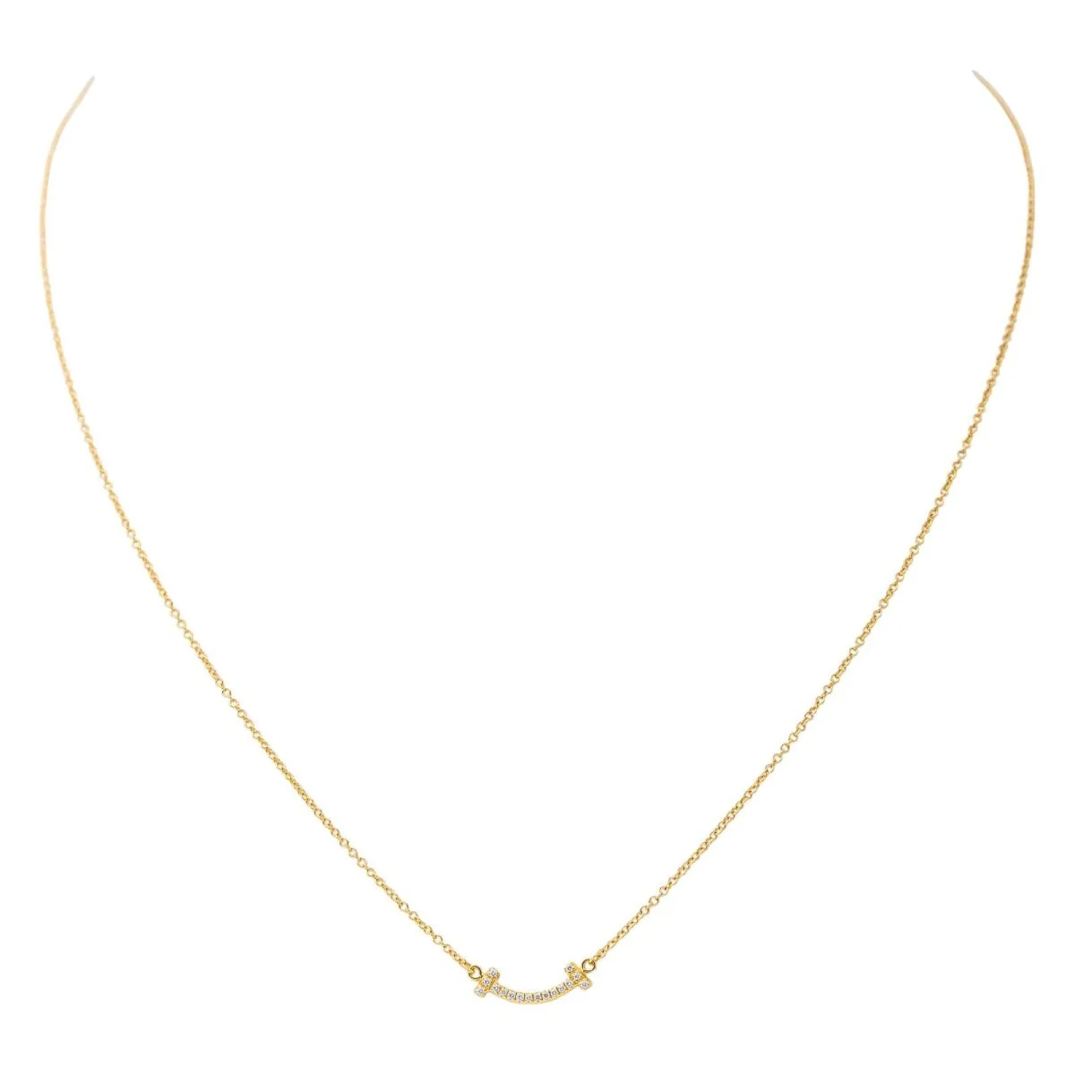 Collier TIFFANY & CO. "T Smile" en or jaune et diamants - Image 3