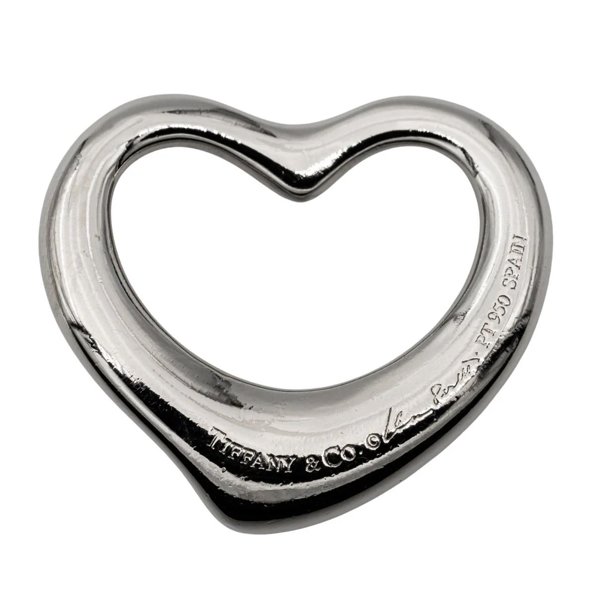 Pendentif  TIFFANY & CO. "Open Heart" en platine et diamants