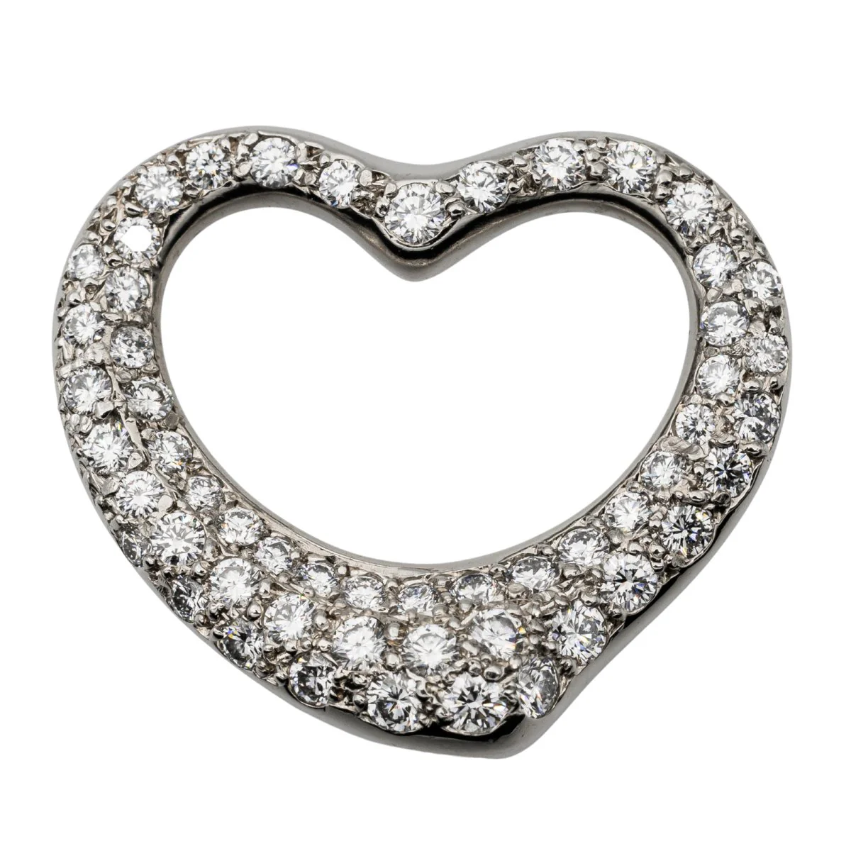 Pendentif  TIFFANY & CO. "Open Heart" en platine et diamants - Image 2