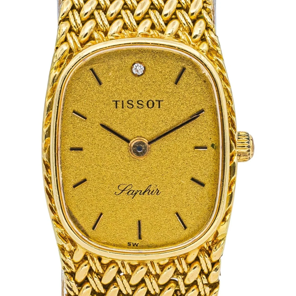 Montre TISSOT en or jaune et diamant - Image 3