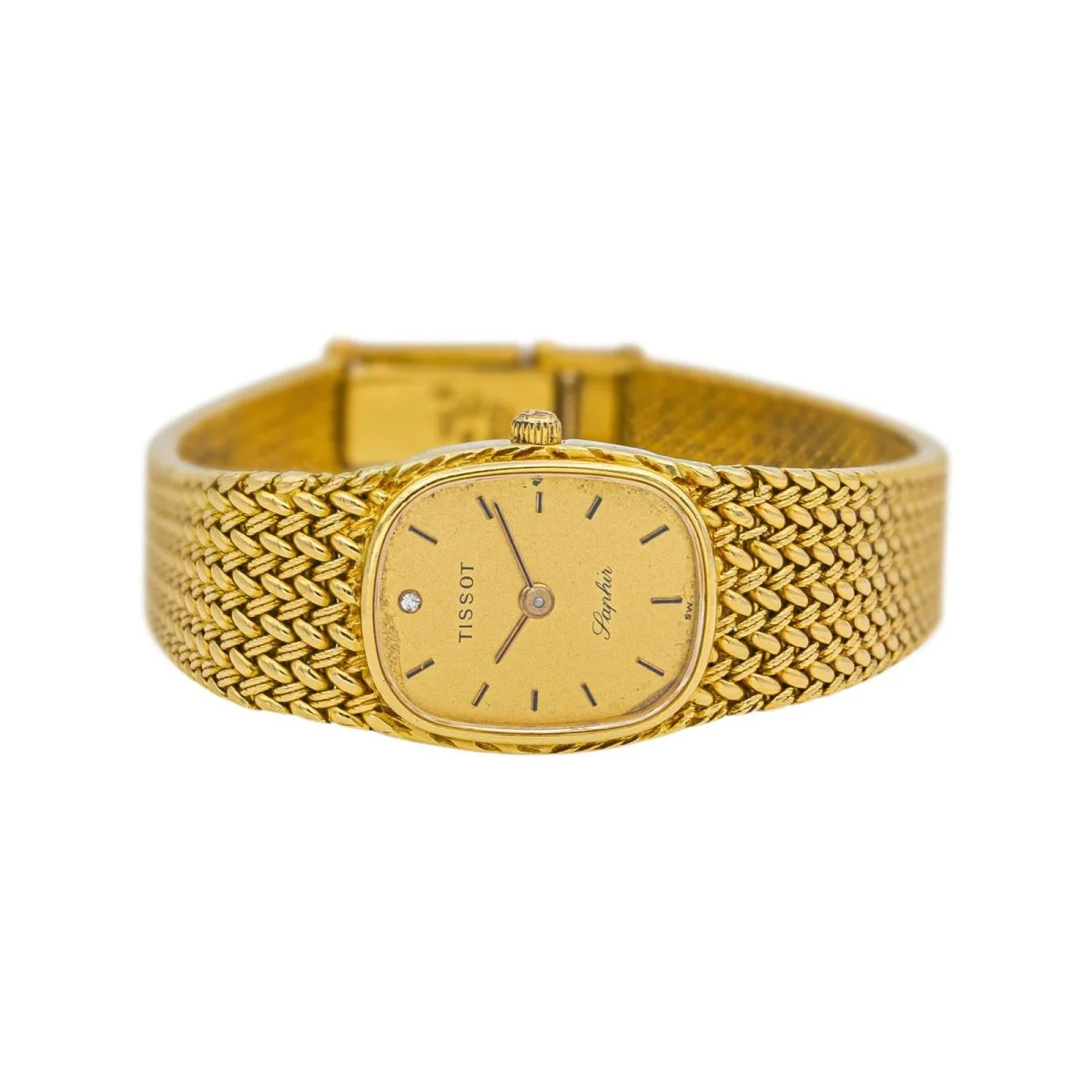 Montre TISSOT en or jaune et diamant - Image 4
