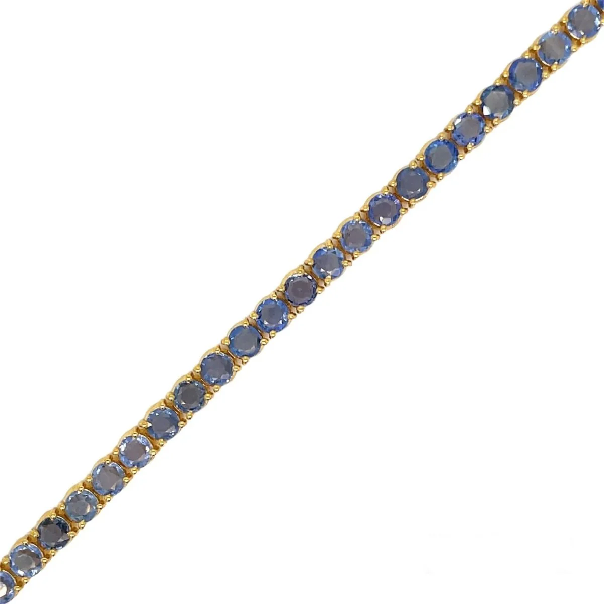 CTW 8 Natural Blu Sapphire Gold Tennis Bracelet - Image 6