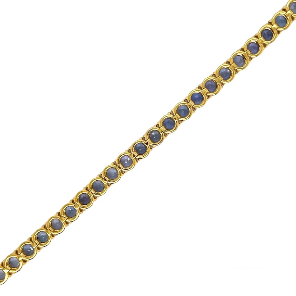 CTW 8 Natural Blu Sapphire Gold Tennis Bracelet - Image 7