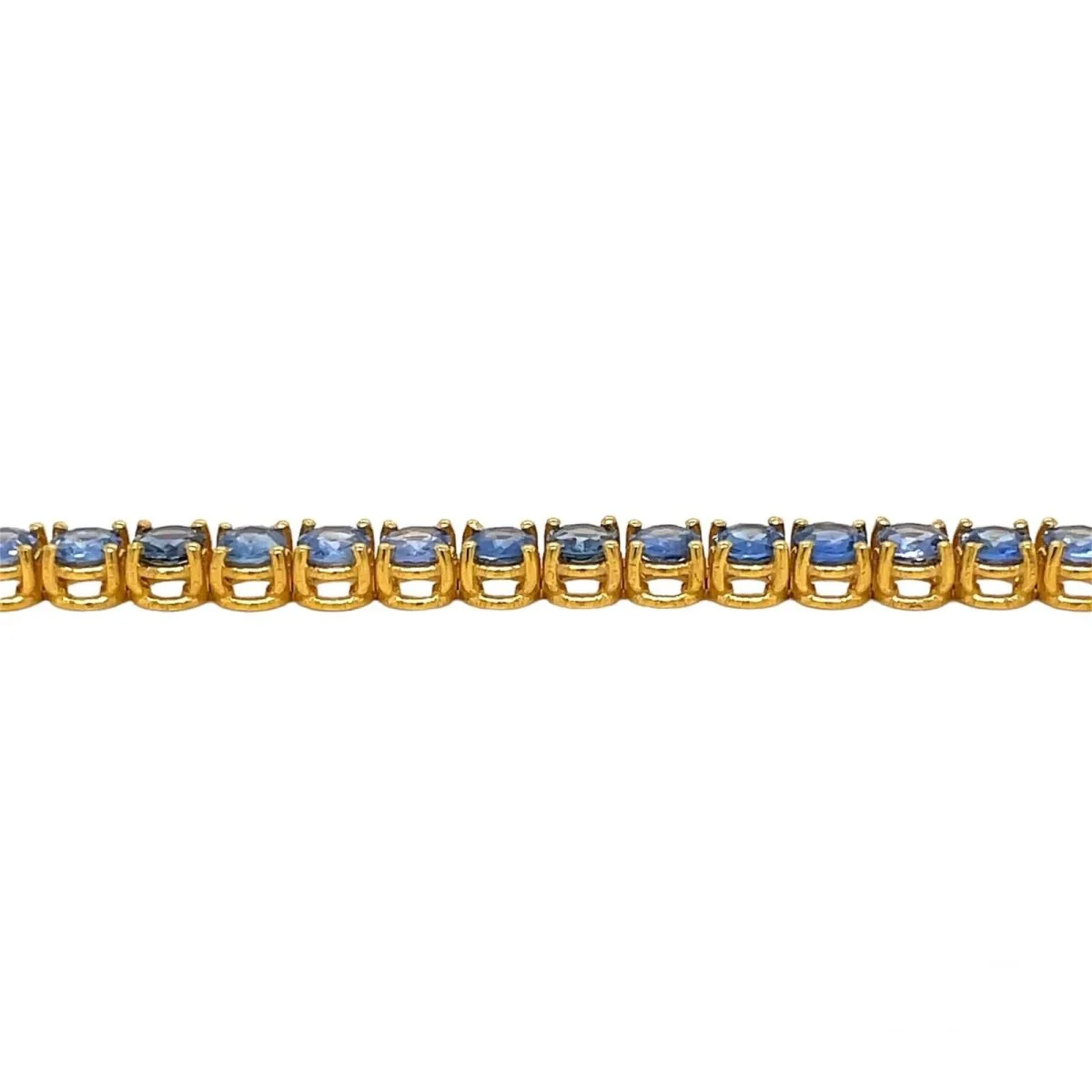 CTW 8 Natural Blu Sapphire Gold Tennis Bracelet - Image 8