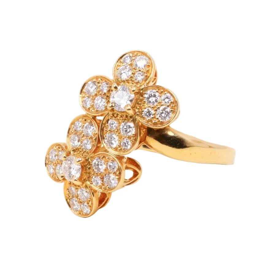 Bague Cocktail VAN CLEEF & ARPELS "Double Trèfle" en or jaune et diamants - Image 3