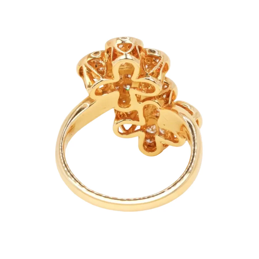 Bague Cocktail VAN CLEEF & ARPELS "Double Trèfle" en or jaune et diamants - Image 4