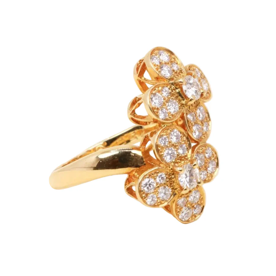 Bague Cocktail VAN CLEEF & ARPELS "Double Trèfle" en or jaune et diamants - Image 5