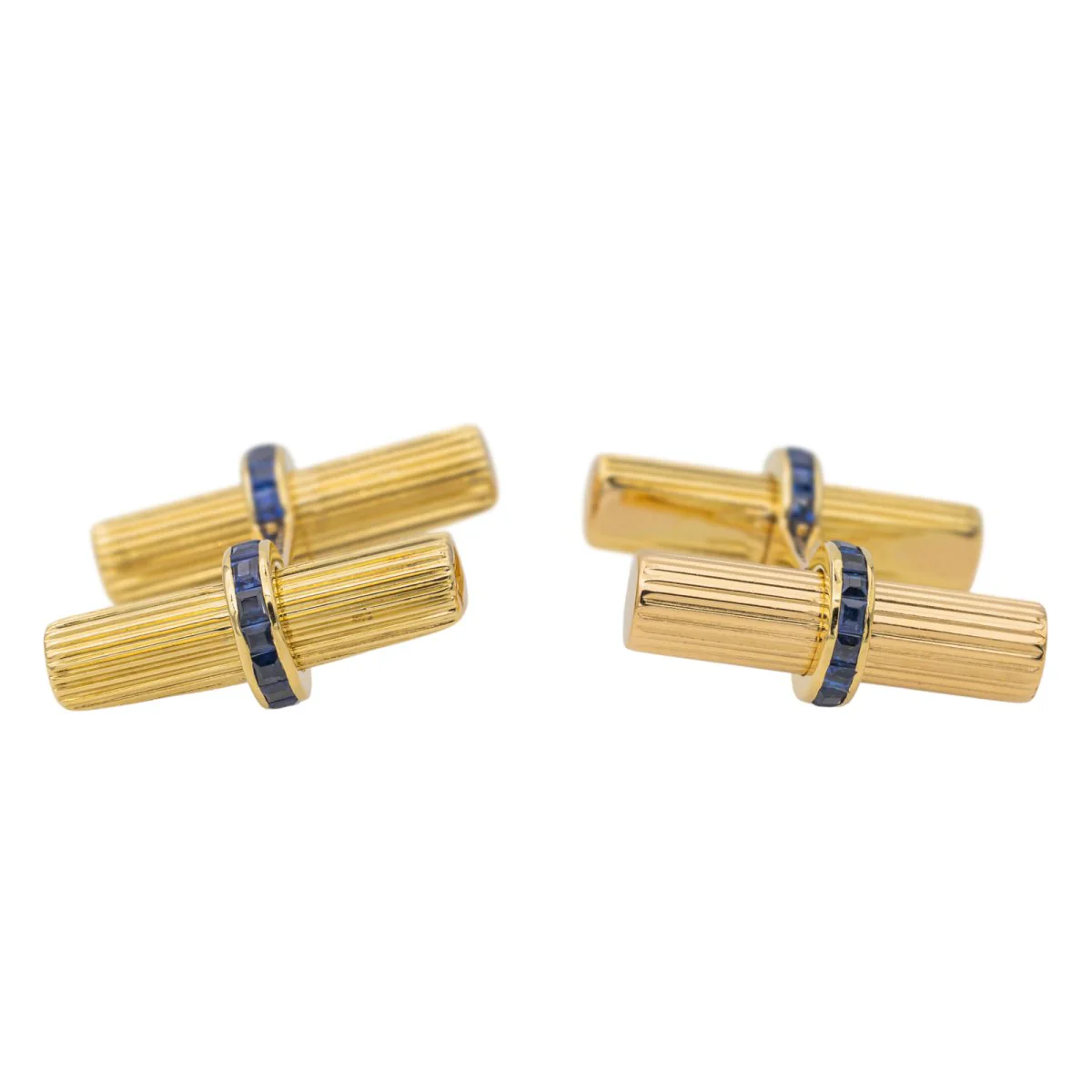 Boutons de manchette VAN CLEEF & ARPELS en or jaune et saphirs - Image 2