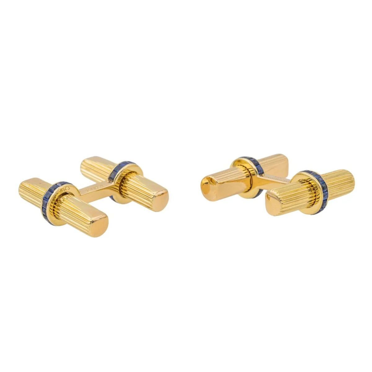 Boutons de manchette VAN CLEEF & ARPELS en or jaune et saphirs - Image 3