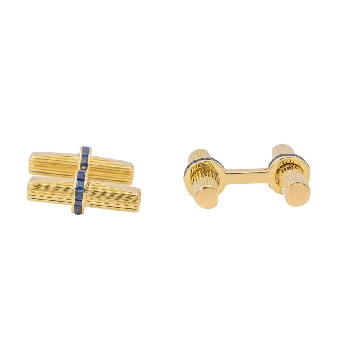 Boutons de manchette VAN CLEEF & ARPELS en or jaune et saphirs - Image 5