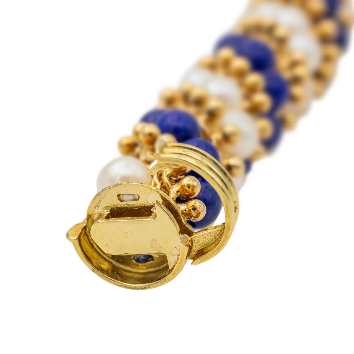 Bracelet VAN CLEEF & ARPELS "Twist" en or jaune, perles et lapis-lazuli - Image 7