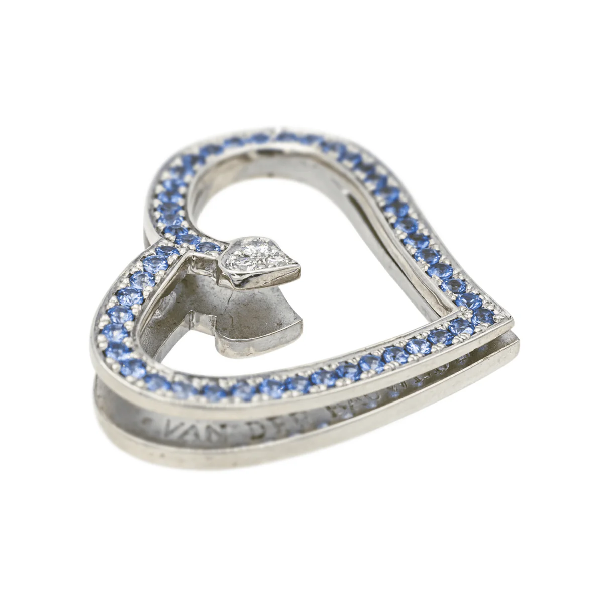 Pendentif VAN DER BAUWEDE en argent, saphirs et diamants - Image 2