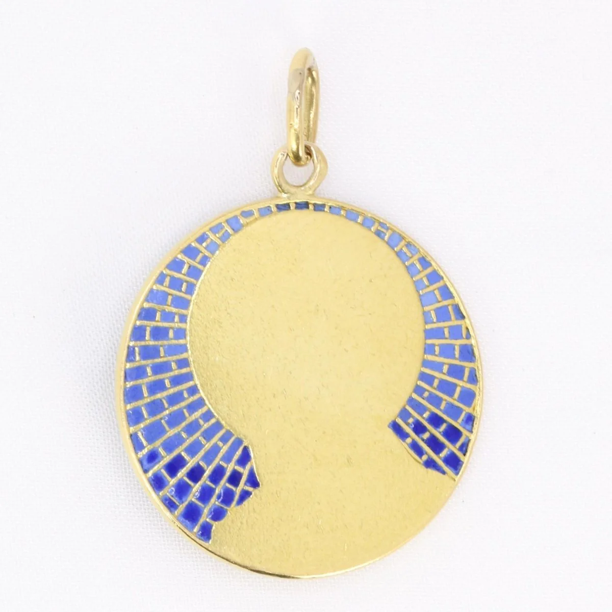 VERNON Médaille Art nouveau Vierge or jaune émail - Image 3