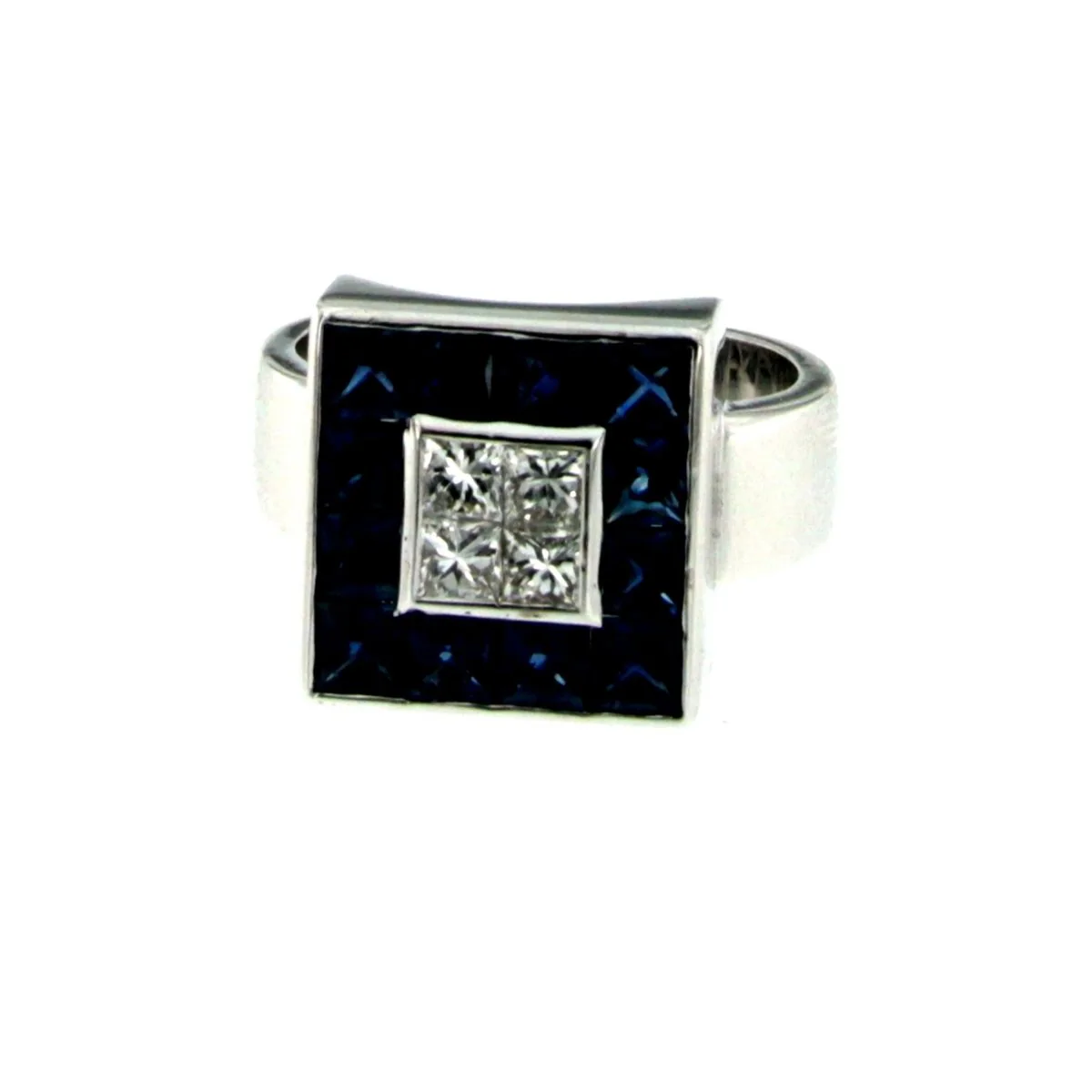 Vintage 2.50 Carat Sapphire 1 Carat Diamond Gold Ring - Image 2